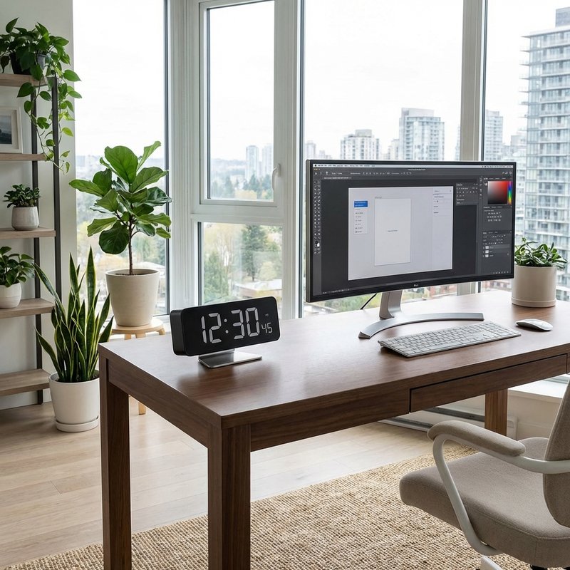 Ufficio con orologio da tavolo Karlsson