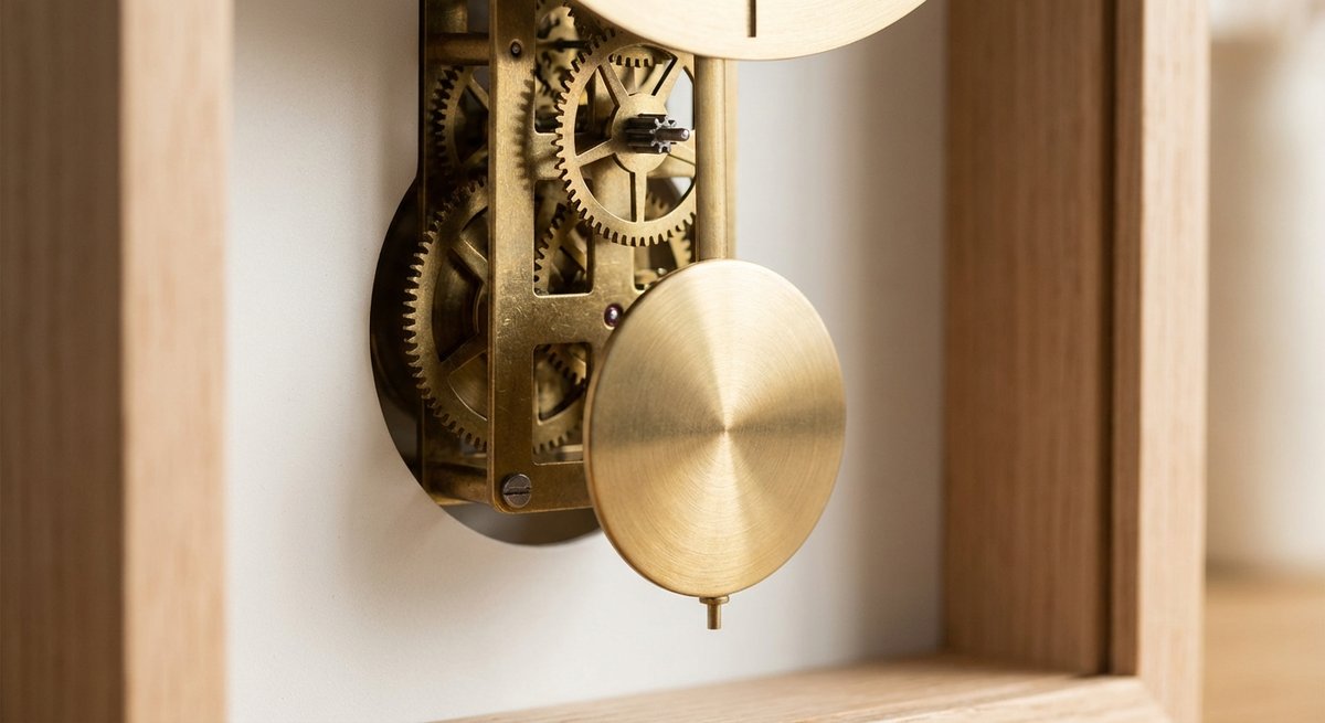 Dettaglio orologio a pendolo Karlsson movimento oscillante